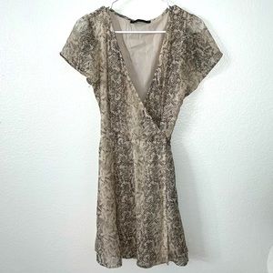 Abercrombie and Fitch Snake Print Mini Wrap Dress
